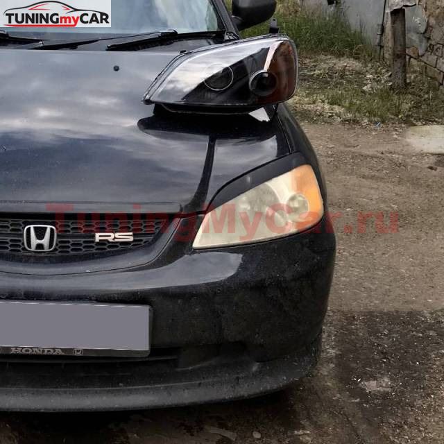 Накладки на фары (реснички) для Honda Civic EU 2001-2006 (хетчбек)