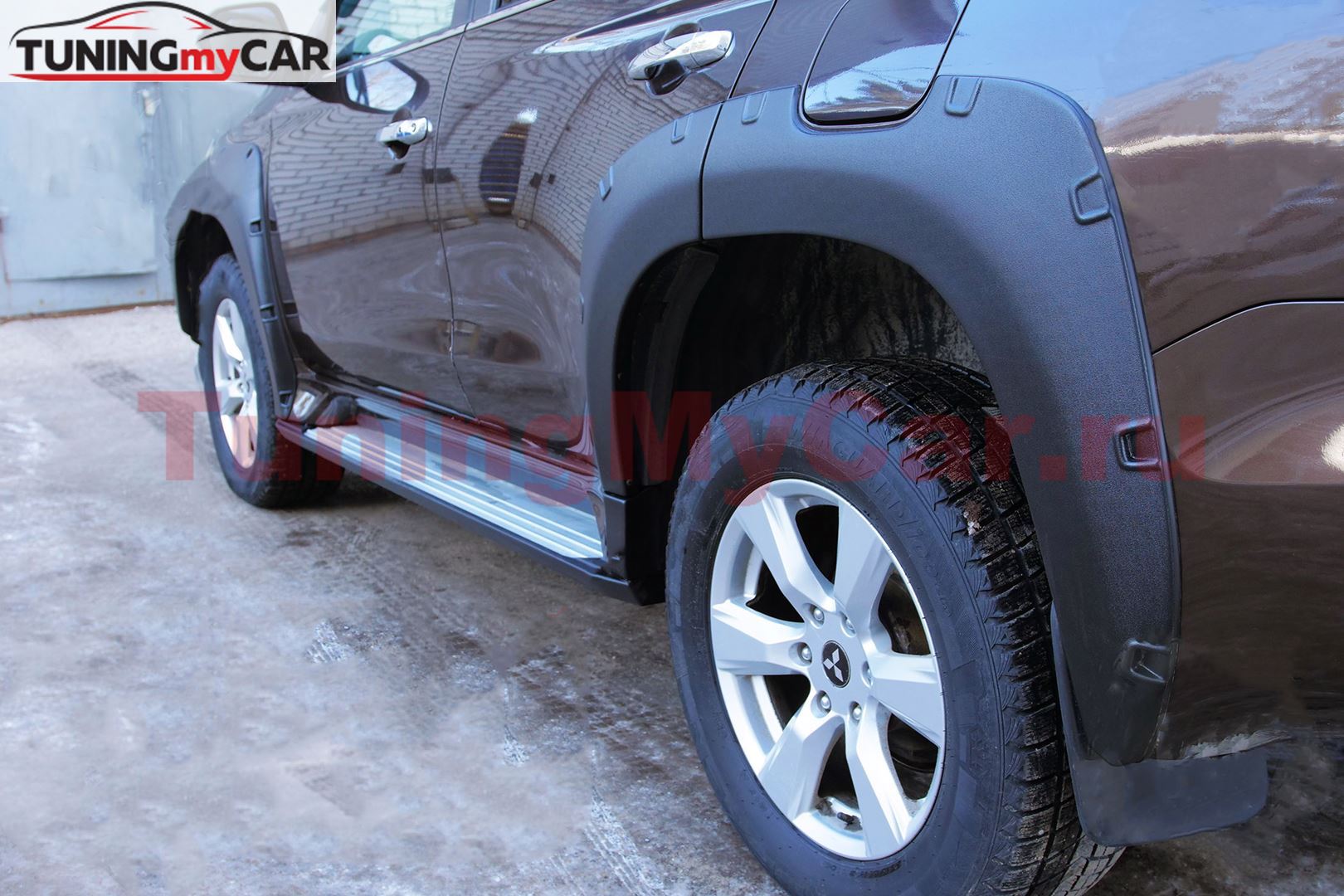 Расширители колесных арок Шагрень Со скотчем для Mitsubishi Pajero Sport 2015-2021