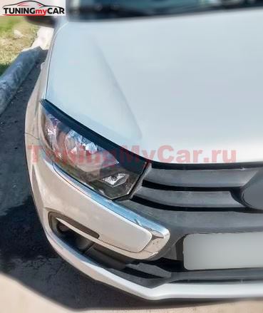 Накладки на передние фары (реснички) для Lada (ВАЗ) Granta  седан 2018-