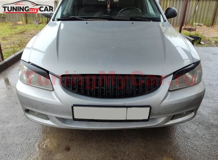 Решетка радиатора (матовая) в стиле Мерседес для Hyundai Accent 1999-2012