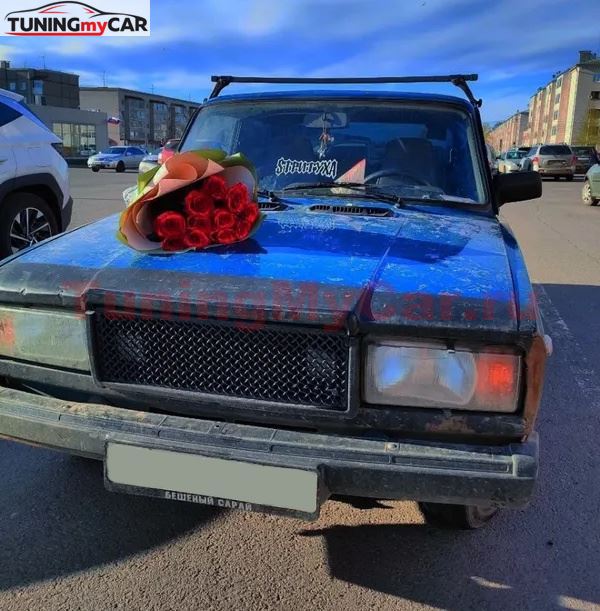 Решетка радиатора плетенка, черный лак для LADA (ВАЗ) 2107