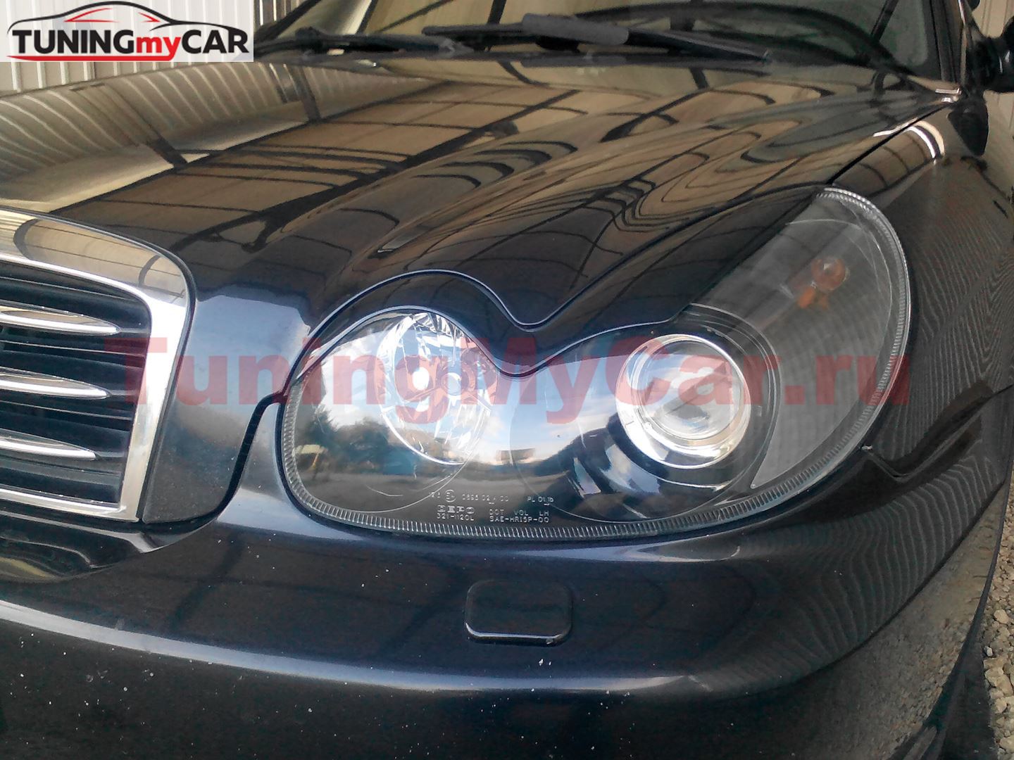 Накладки на передние фары (реснички) Hyundai Sonata 2001-2012