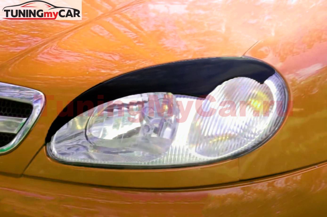 Накладки на передние фары (реснички) для Chevrolet Lanos 2005-2009