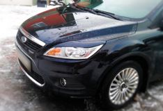 Накладки на фары (реснички) Ford Focus 2 2008-2011 рестайлинг (ABS)