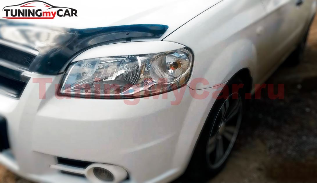 Реснички на фары CHEVROLET AVEO T250 2005-2012 седан