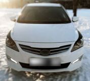 Реснички (накладки) на фары Hyundai Solaris 2014-2017 рестайл