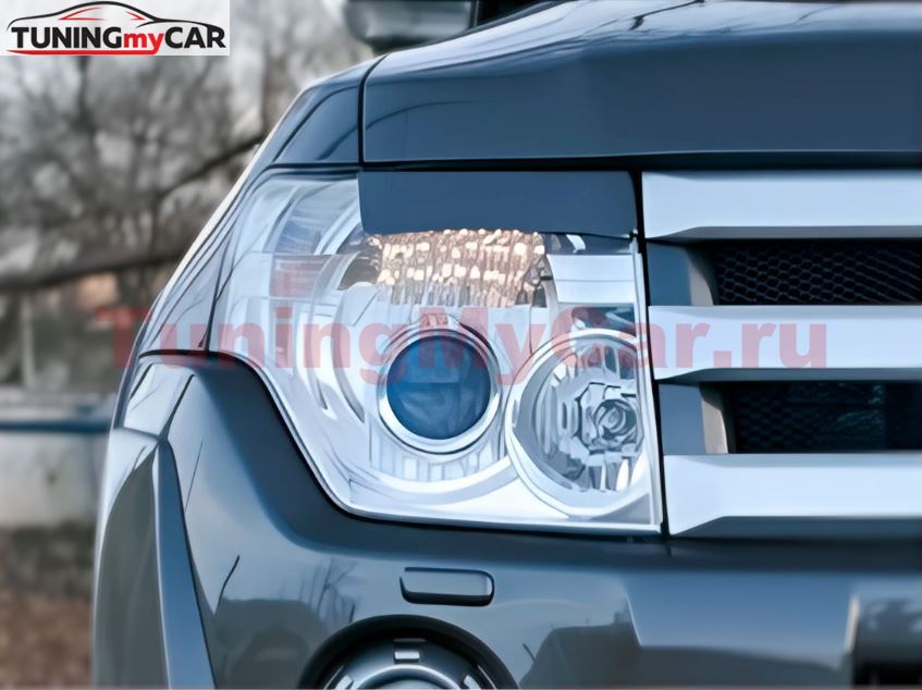 Реснички на фары для Mitsubishi Pajero 4 2006-2015