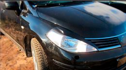 Накладки на передние фары (реснички) для Nissan Tiida (хэтчбек) 2004-2014