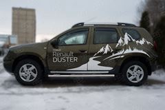 Пороги труба D63 (вариант 3) для Renault Duster 2015-2020