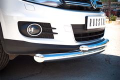 Защита переднего бампера D76/63 (дуга) для Volkswagen Tiguan Sport & Style (Trend & Fun) 2011-