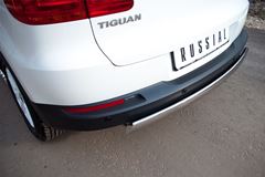 Защита заднего бампера D75х42 овал для Volkswagen Tiguan Track & Field (Track & Style) 2011-
