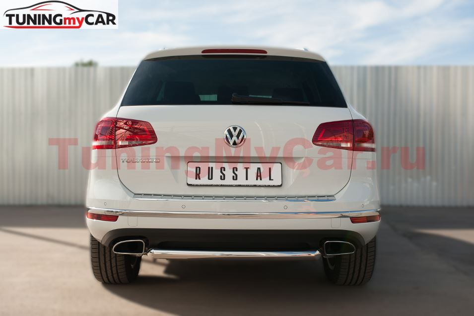 Защита заднего бампера D63 (дуга) для Volkswagen Touareg 2014-2018