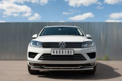 Защита переднего бампера D63 (секции) D42 (дуга) для Volkswagen Touareg 2014-2018