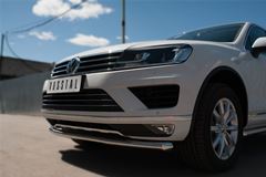 Защита переднего бампера D63 (секции) для Volkswagen Touareg 2014-2018