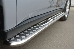 Пороги труба D42 с листом для Mitsubishi Outlander 2012-2014