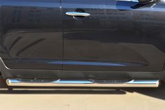 Пороги труба D76 с накладкой (вариант 1) для Kia Sportage 2010-2015