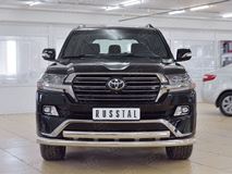 Защита переднего бампера D76 секции-D75х42 дуга+декор паз для Toyota Land Cruiser 200 2015 Executive