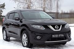 Накладки на передние фары (реснички) Nissan X-trail 2015-2016 (Т32) дорестайлинг