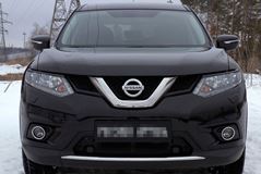 Накладки на передние фары (реснички) Nissan X-trail 2015-2016 (Т32) дорестайлинг