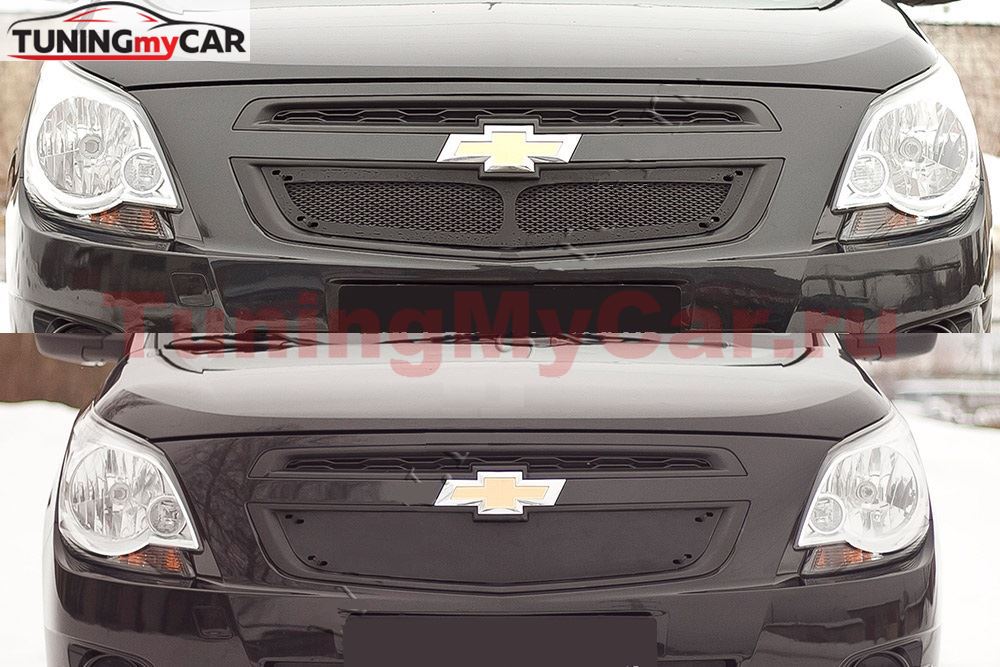 Защитная сетка и заглушка решетки радиатора Chevrolet Cobalt (седан) 2013-2015