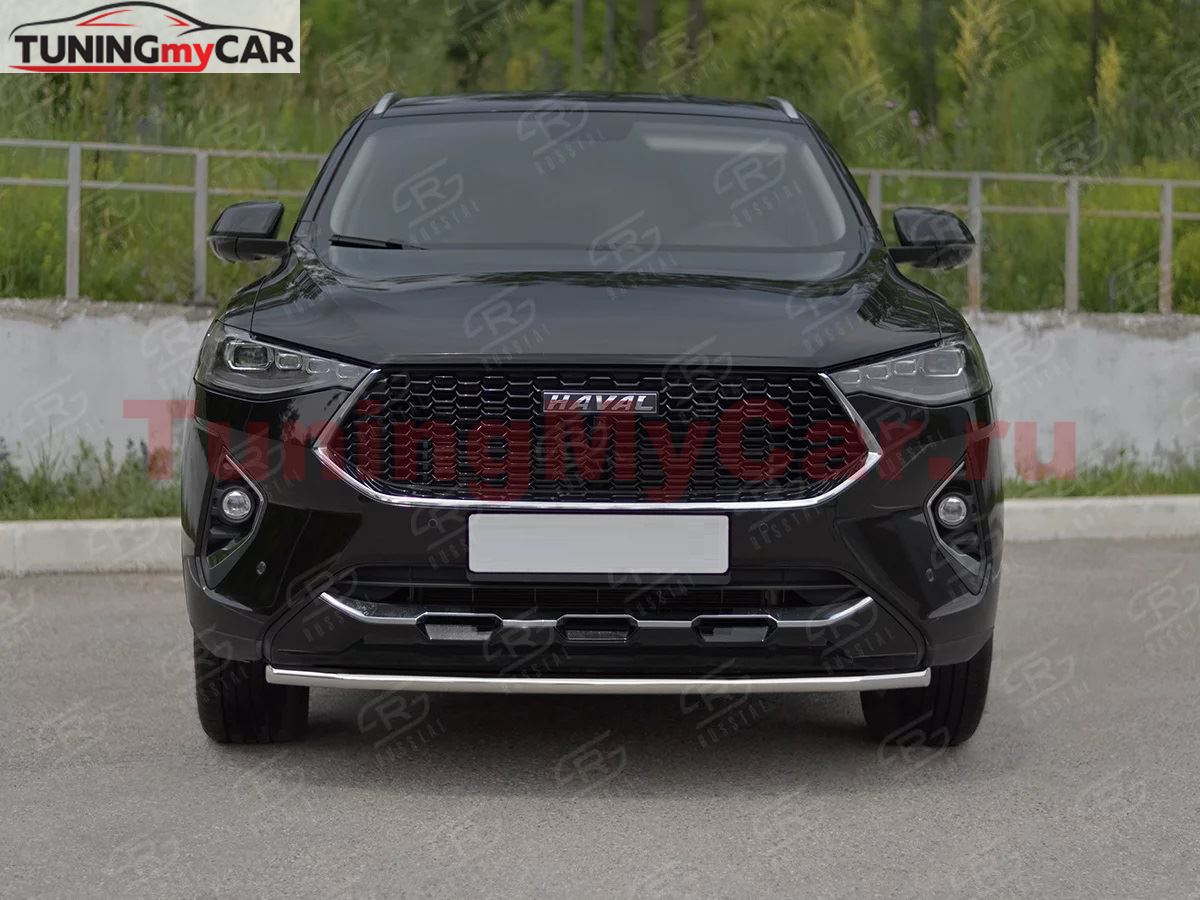 Защита переднего бампера d42 секции для Haval F7X 1.5 4WD 2019-2022 