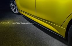 Накладки под пороги (Лезвия) для BMW 3-series. (F30) Глянцевые