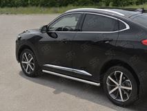 Пороги труба d63 (вариант 1) для Haval F7X 1.5 4WD 2019-2022 