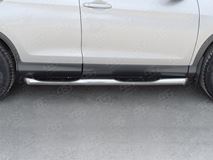 Пороги труба D76 с накладкой (вариант 1) для Honda CR-V 2015