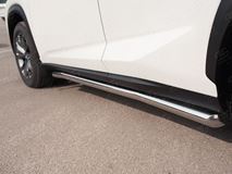 Пороги труба D63 (вариант 1) дуга для Lexus NX 200 2014 (кроме F-Sport)