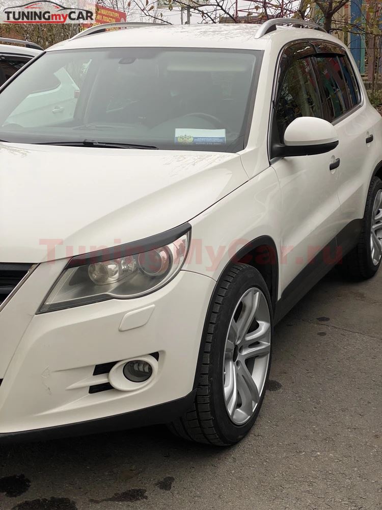 Накладки на передние фары (реснички) для Volkswagen Tiguan 2011-2017
