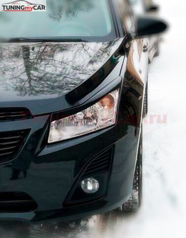 Накладки на передние фары (реснички) для Chevrolet CRUZE 1 (2009-2014)
