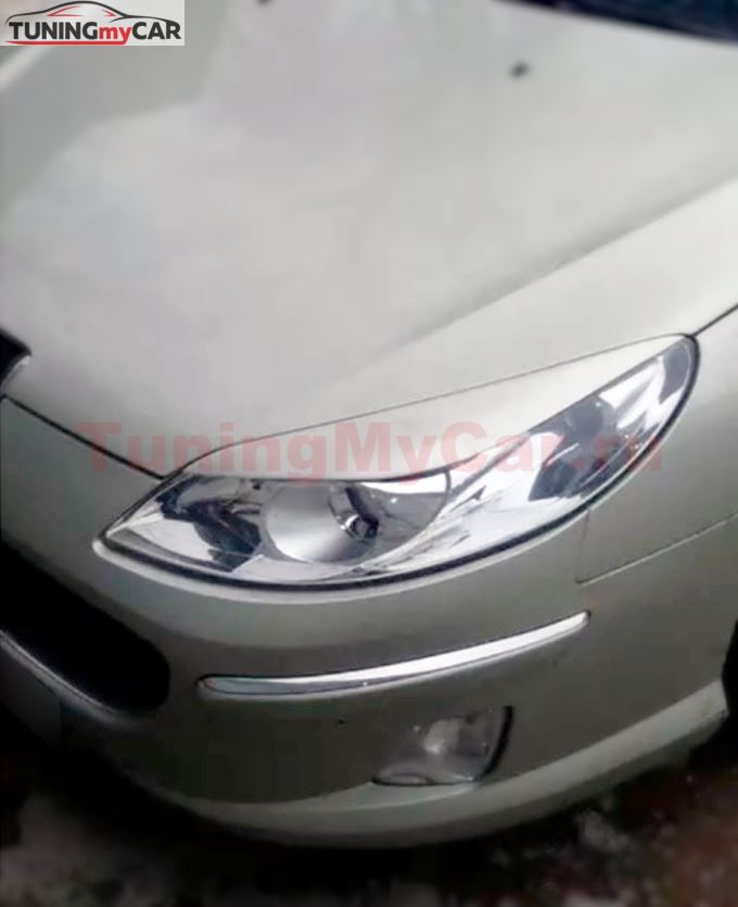 Реснички на фары для Peugeot 407 2004-2010