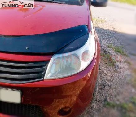Накладки на передние фары (Реснички) Renault Sandero 2009-2013, Sandero Stepway 2009-2013