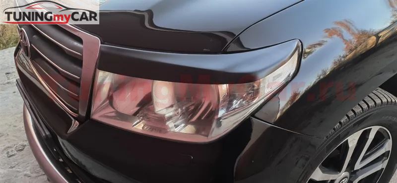 Накладки на передние фары (реснички) Toyota LC 200 2007-2011