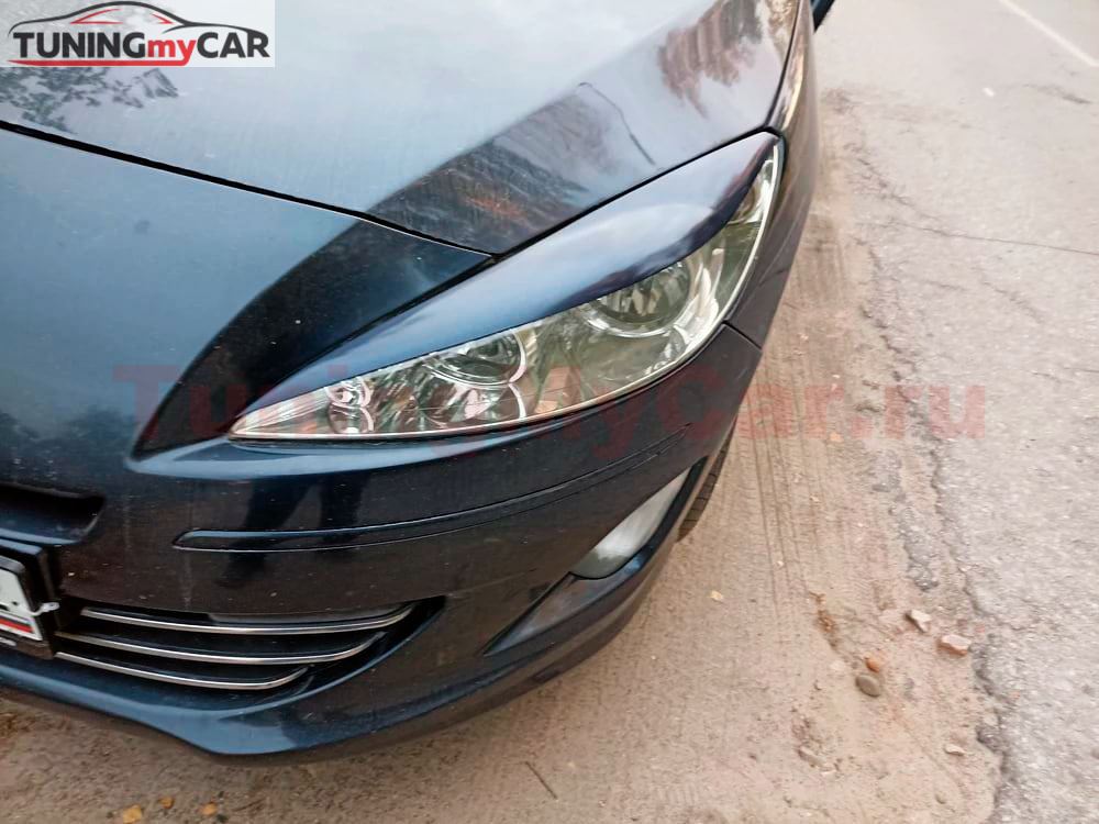 Накладки на фары (реснички) для Peugeot 408 2012-2017