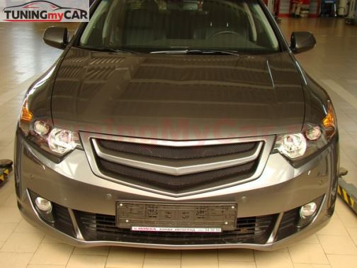 Планка в решетку радиатора "SPORT" для Honda Accord VIII 2008- / Acura TSX (CU2)var №2 без логотипа Honda