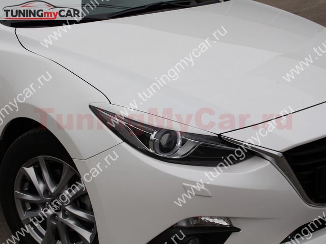 Реснички на фары для Mazda 3 2013- (для моделей с адаптивными фарами) 