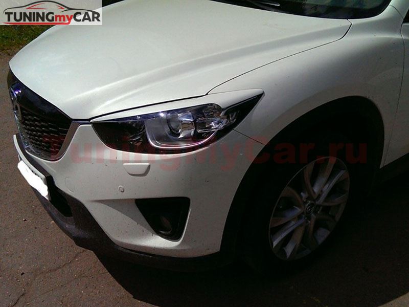 Реснички на фары для Mazda CX-5 (2011-2016) var №1 широкие