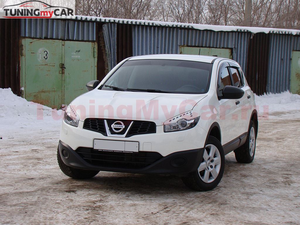 Реснички на фары для Nissan Qashqai J10 (2010-2013) рестайл
