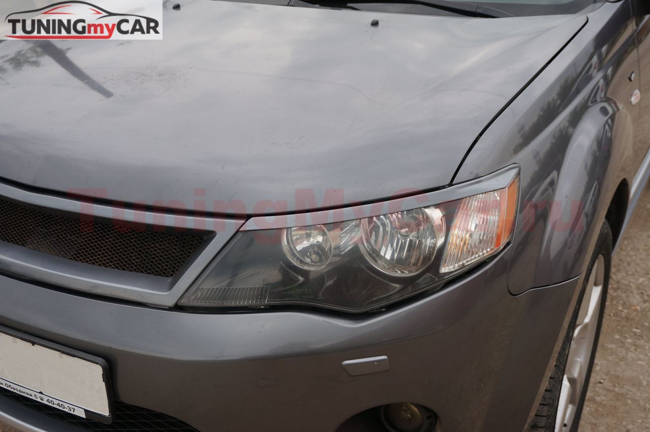 Накладки на фары (реснички) для Mitsubishi Outlander XL
