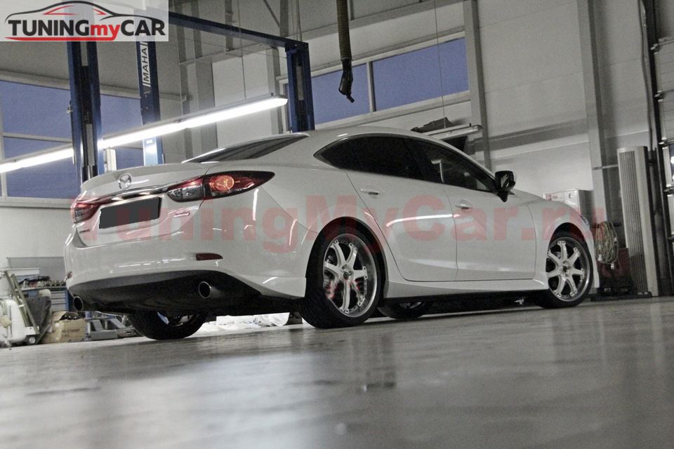 Клыки (накладки) заднего бампера SkyActivSport для Mazda 6 2013-