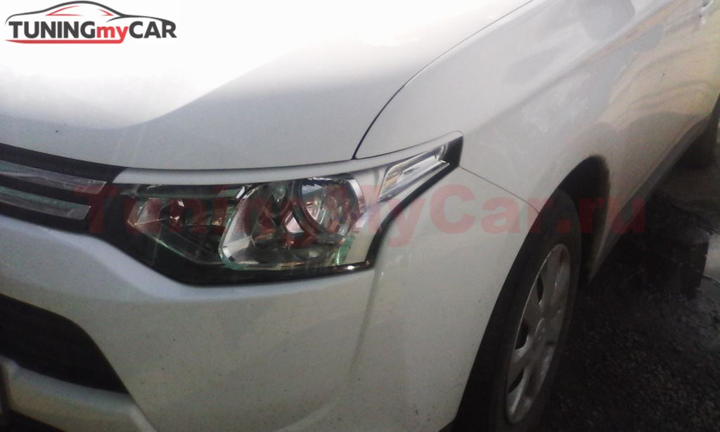 Реснички на фары для Mitsubishi Outlander 2012-2014