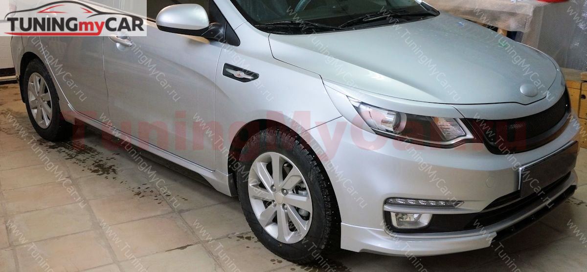 Накладки на передние фары (лепестки) для KIA RIO III 2015-2017 рестайлинг