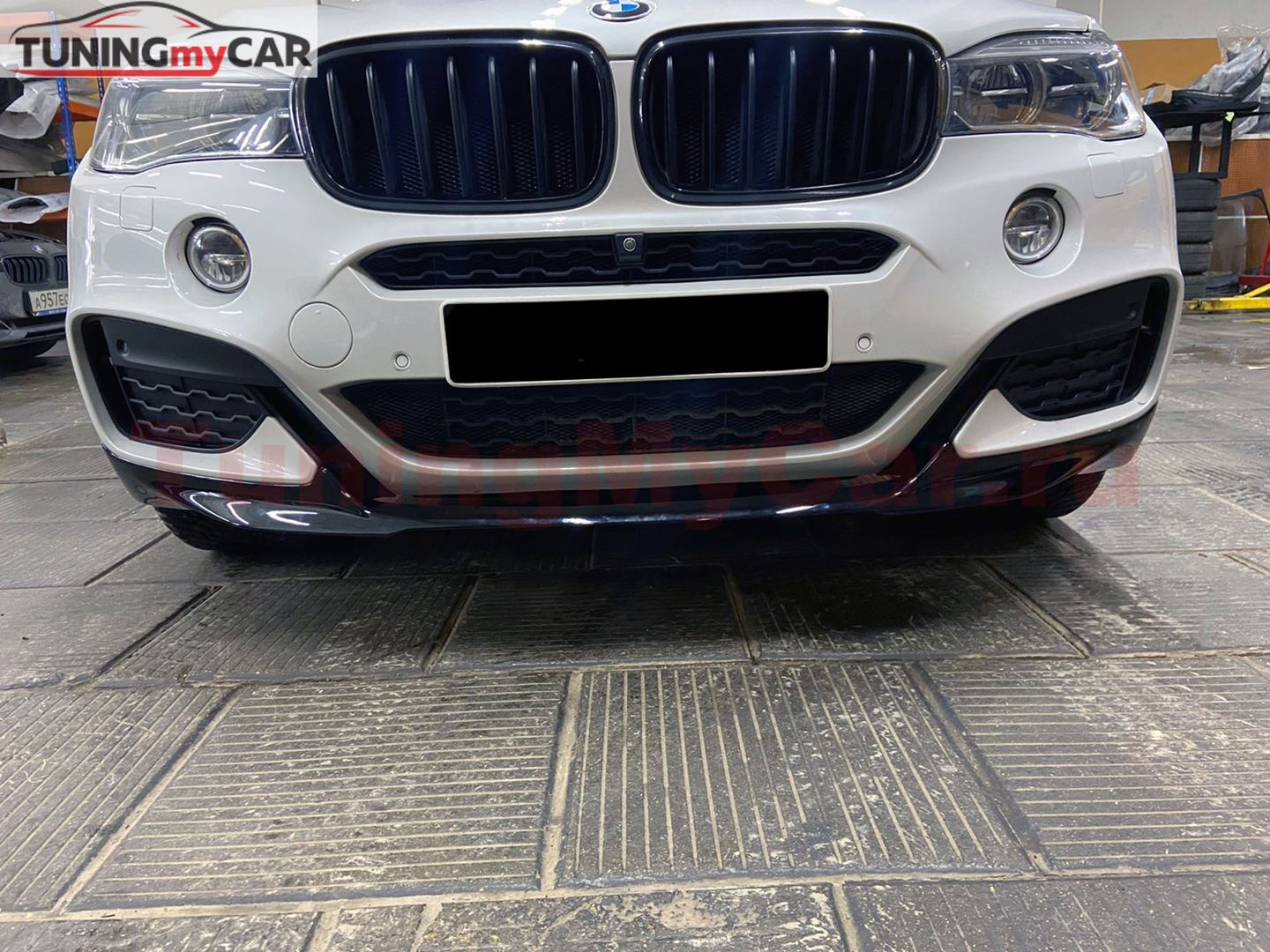 Сплиттер переднего бампера BMW X6 (F16) 2014-