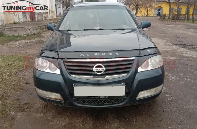 Накладки на передние фары (реснички) для Nissan Almera Classic 2007-2012
